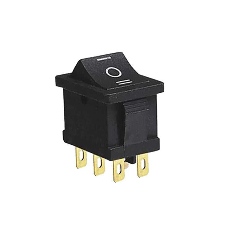 Crni prekidač 19x13mm 3pola/6pinova