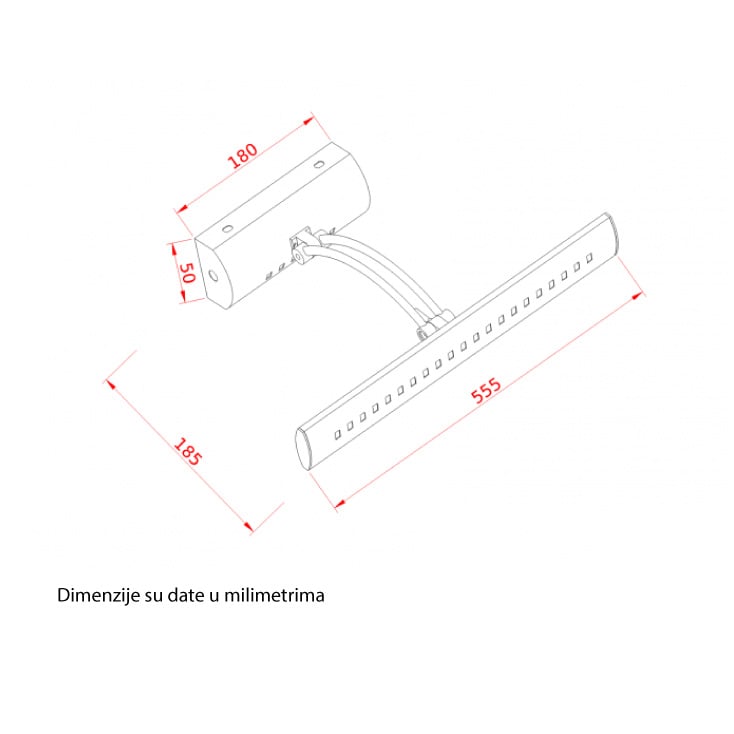 Zidna LED lampa 7W