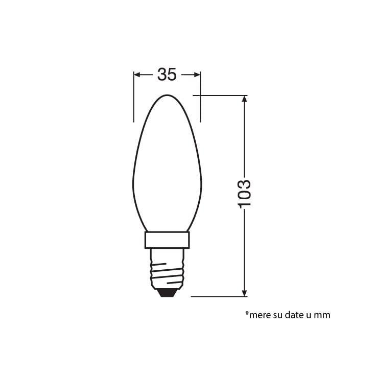 LED sijalica B25 2700K 2.8W E14 OSRAM