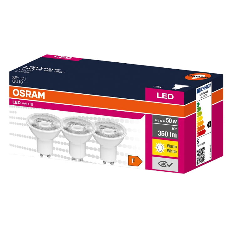 3 kom. LED sijalice OSRAM toplo bela 4.5W