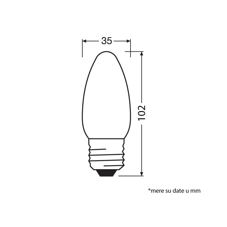 LED sijalica B25 2700K 2.8W E27 OSRAM