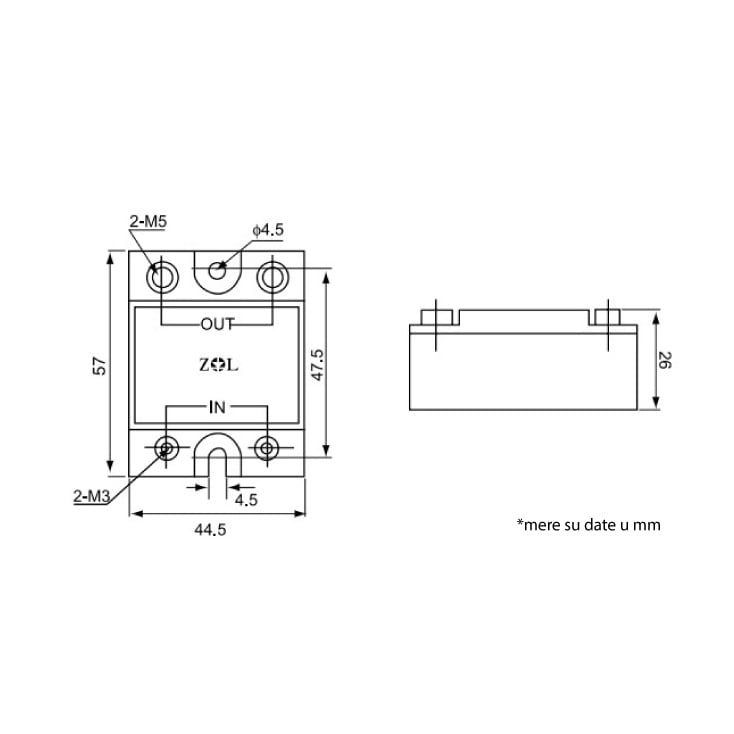 Solid state relej SSR-D4840, 40A/480Vac, Ucnt: DC