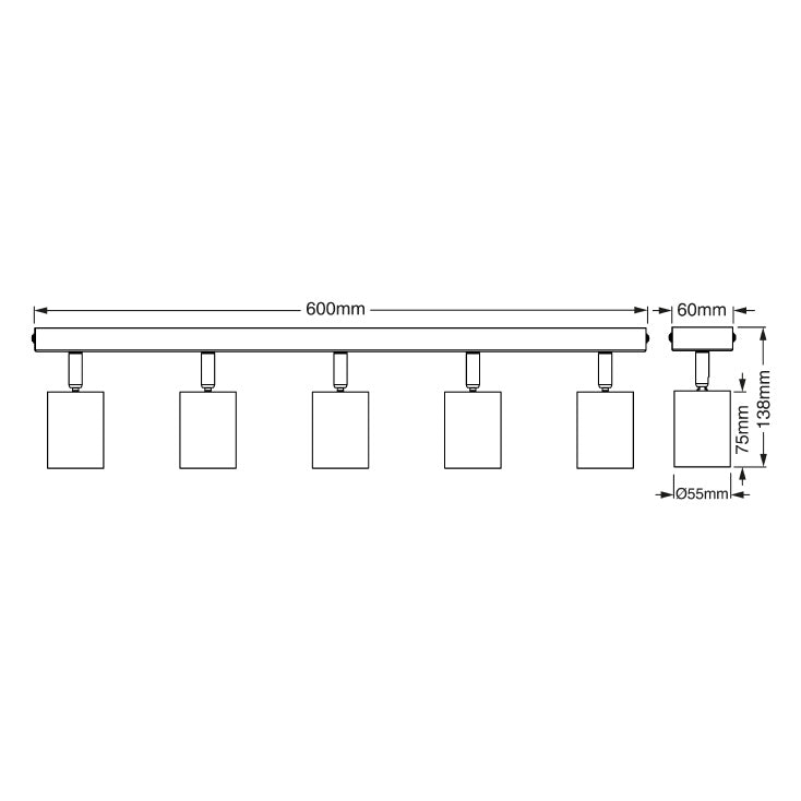 OSRAM crna spot lampa 5xGU10