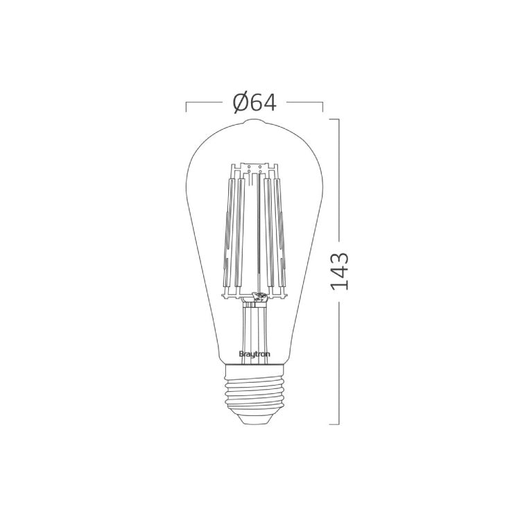 LED filament sijalica dim. 2200K 6W BRAYTRON
