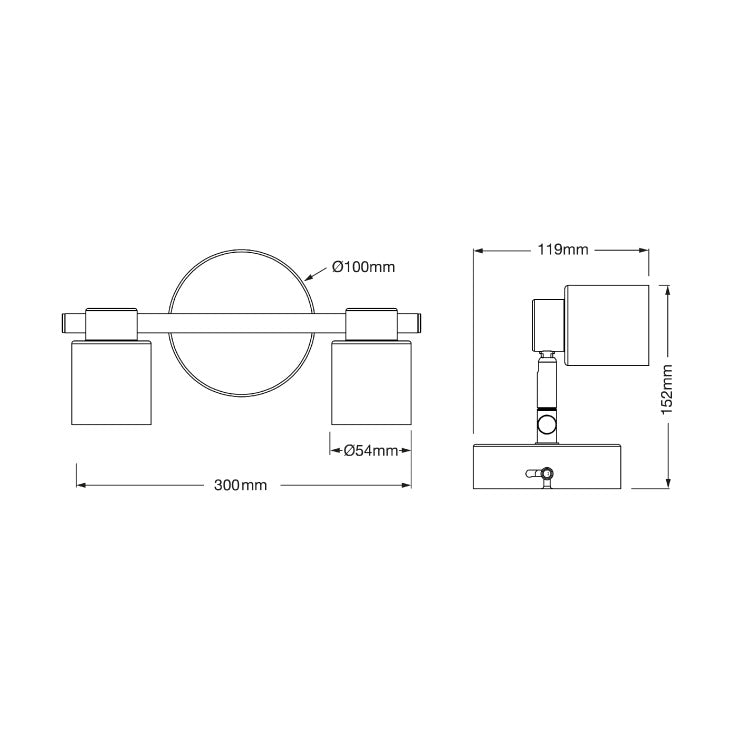 OSRAM PRIMAL crna spot lampa 2xGU10