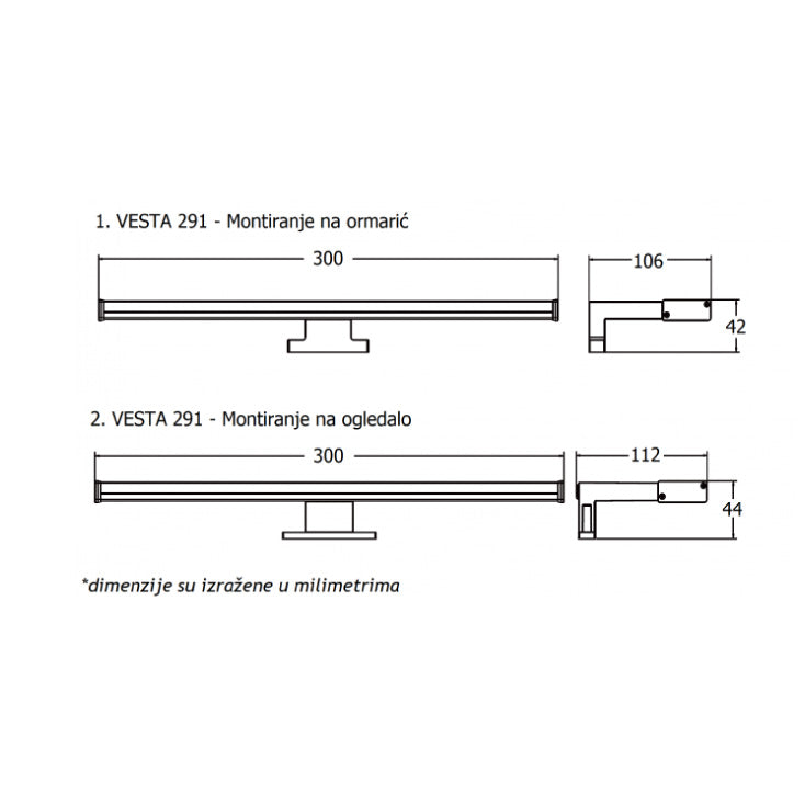 Zidna LED lampa 6W