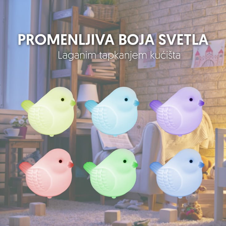 Višebojno noćno svetlo "ptica"
