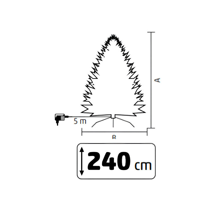 Veštačka jelka 240cm sa osvetljenjem i snegom