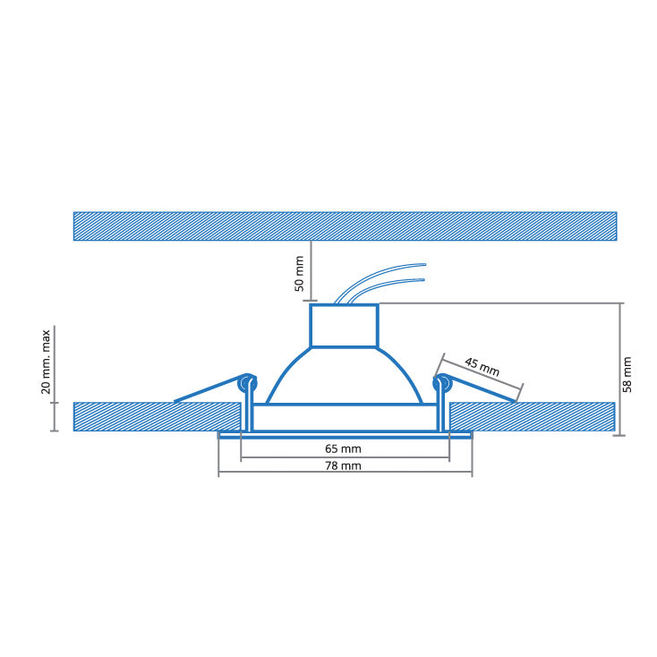 Ugradna rozetna + GU10 grlo