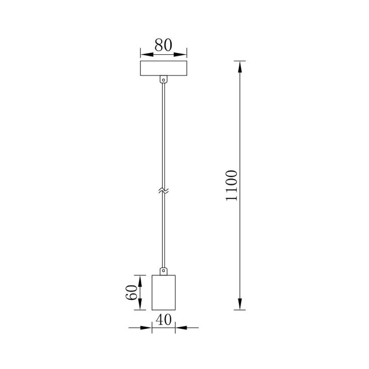 BRAYTRON crna visilica 1xE27