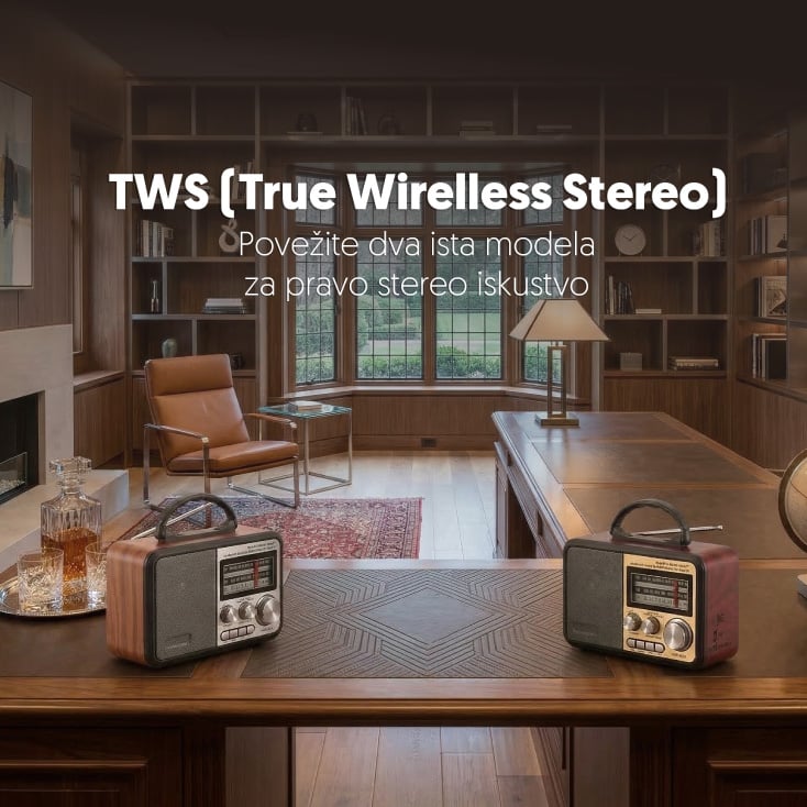 Prenosni retro Bluetooth radio 8897BT