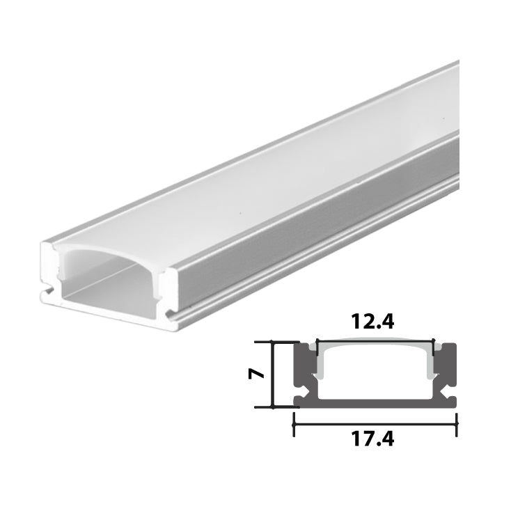 Set aluminijumski profil za LED trake 1m 17.4x7