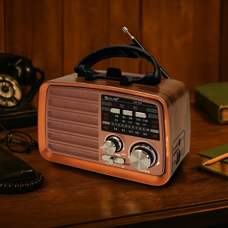 Prenosni retro radio prijemnik roze