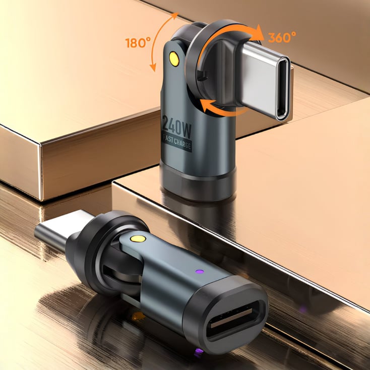 Rotirajuci USB-C adapter, PD240W, 480Gbps