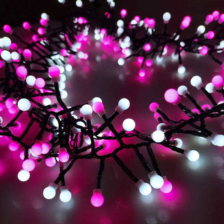 Lampice za jelku sa 100 roze i belih LED dioda 10m
