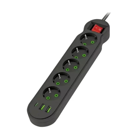 Razvodnik sa 5 mesta 2m 1.5mm2+pr. 2xUSB+tip C