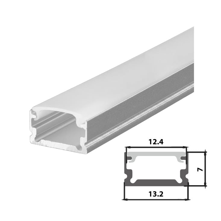 Set aluminijumski profil za LED trake 1m 13.2x7