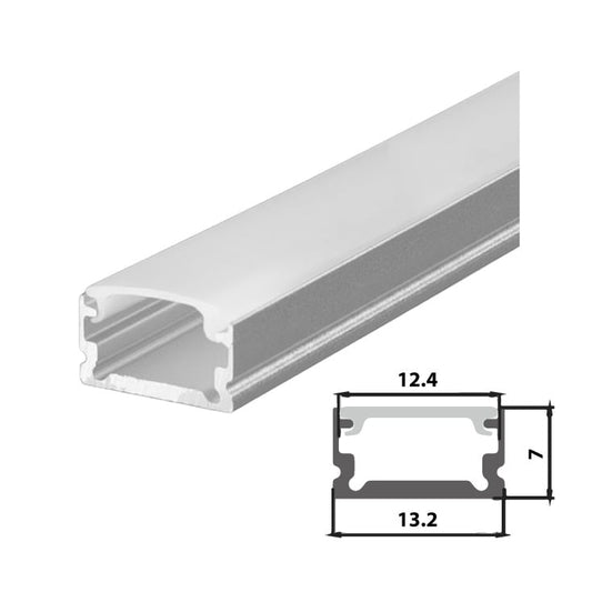 Set aluminijumski profil za LED trake 1m 13.2x7