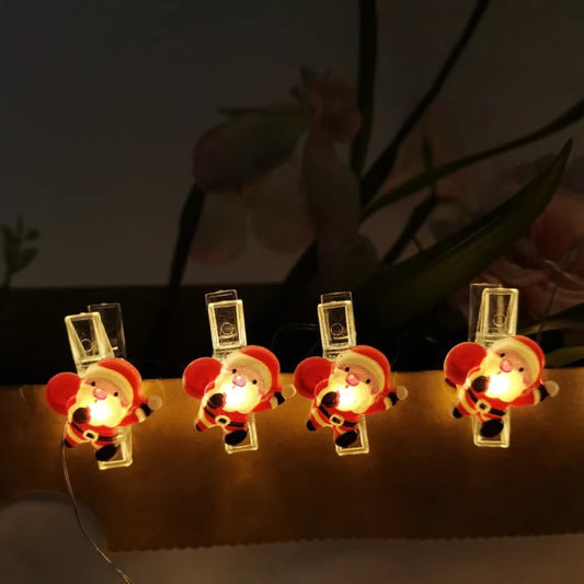 LED svetleći niz štipaljke "deda mraz" 0.9m