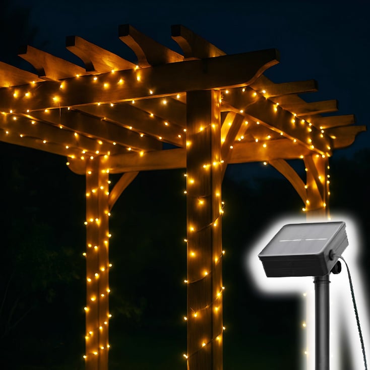 Solarni LED niz 14m, 200 toplo belih dioda
