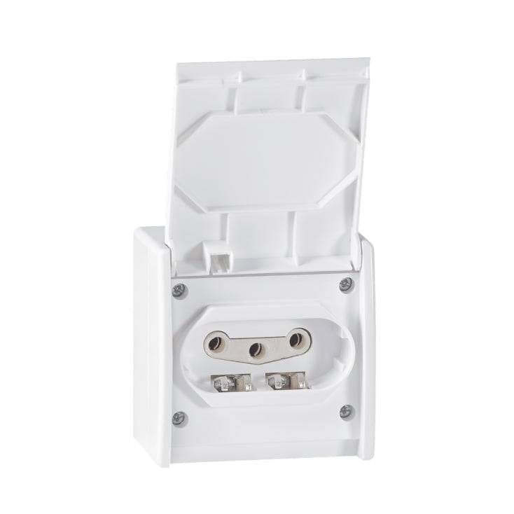 Tropolna utičnica bela IP44 PVC 16A 440V