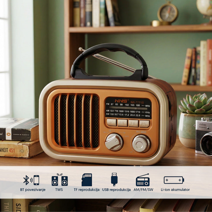 Prenosni retro Bluetooth radio 7771BT