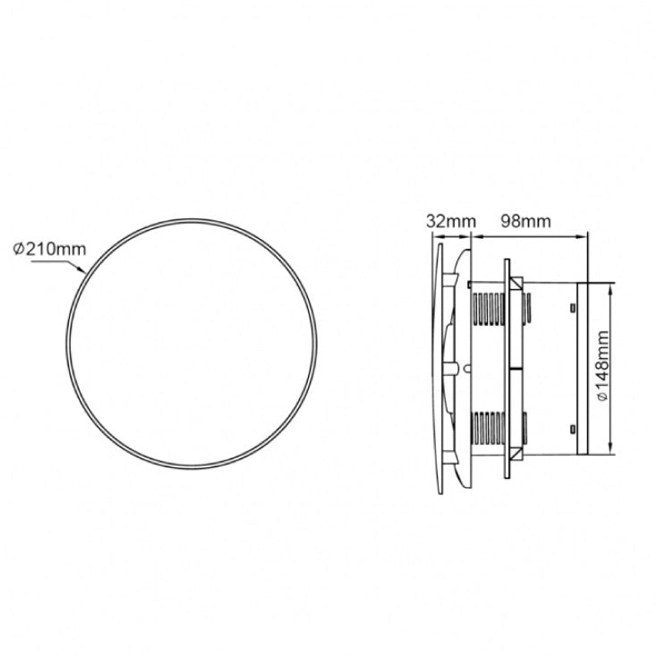 Izduvni ventilator 210mm 18W crni