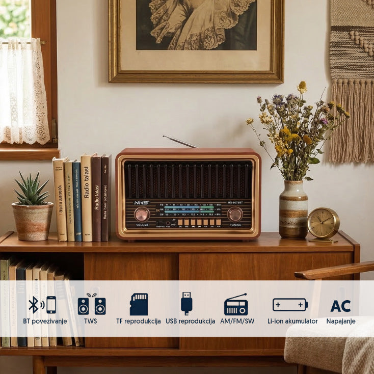 Retro RGB Bluetooth radio 8075BT