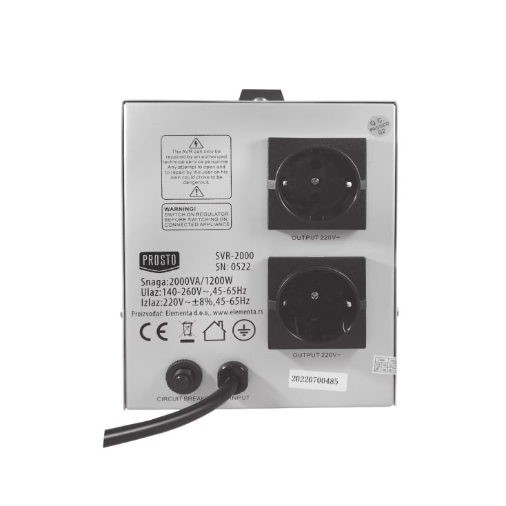 PROSTO stabilizator napona 2000VA 1200W