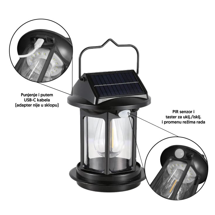 Solarna lampa sa senzorom pokreta