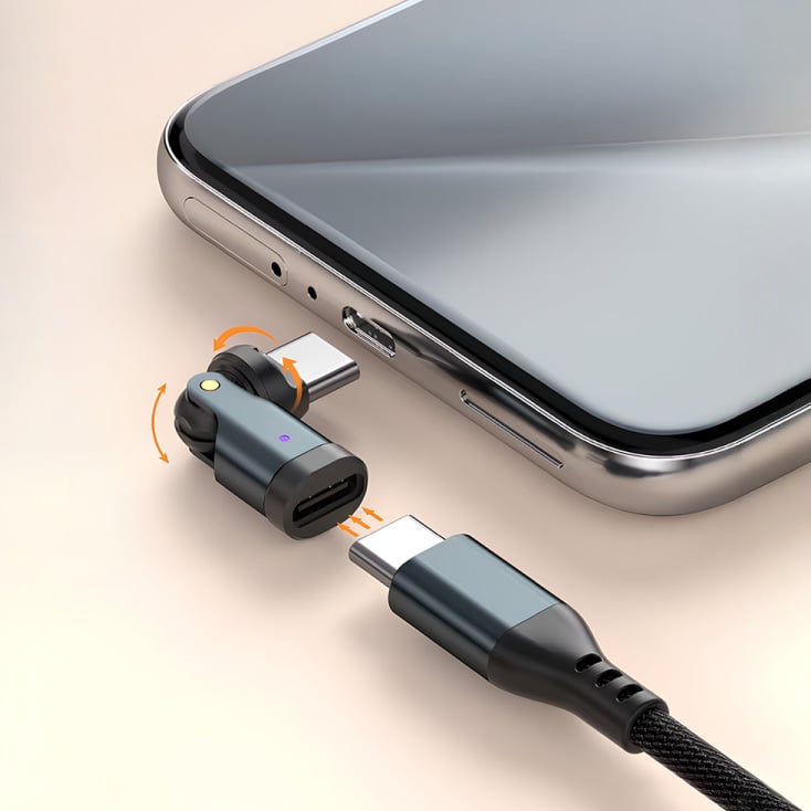 Rotirajuci USB-C adapter, PD240W, 480Gbps