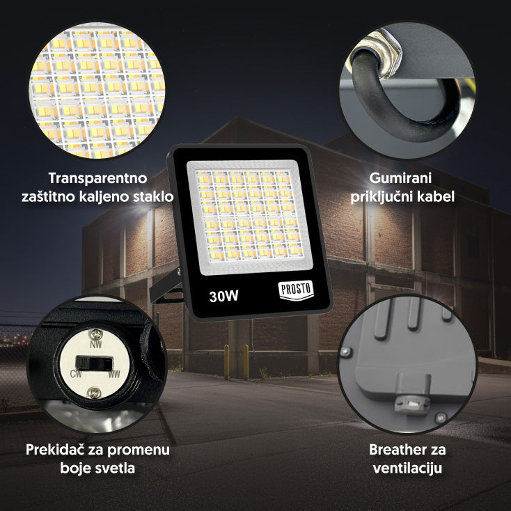 PROSTO LED reflektor 30W promenljiva boja svetla
