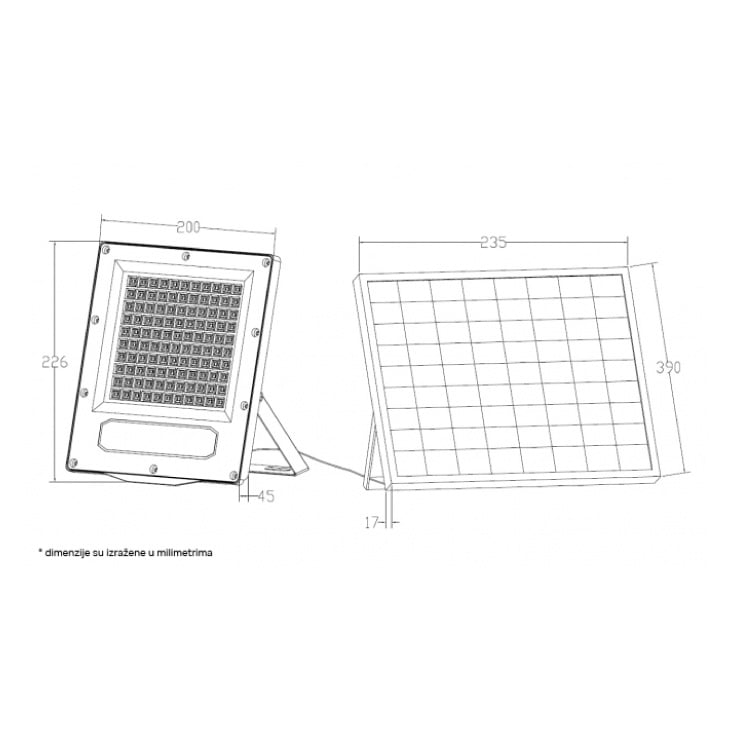 Solarni LED reflektor sa senz. 120W 5000K 1500lm