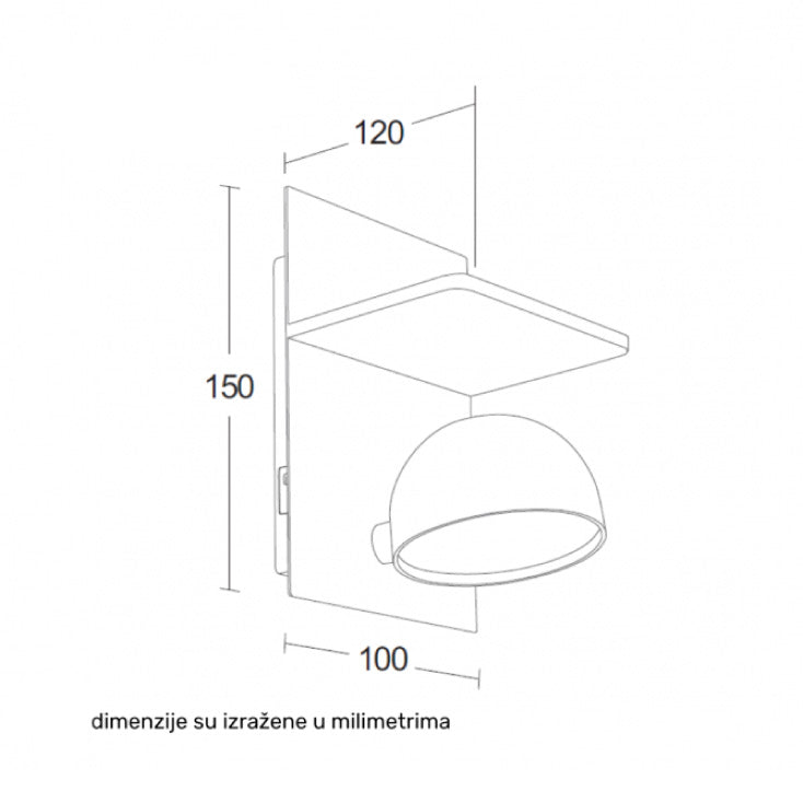 Zidna lampa 7W 3000K bela dimabilna