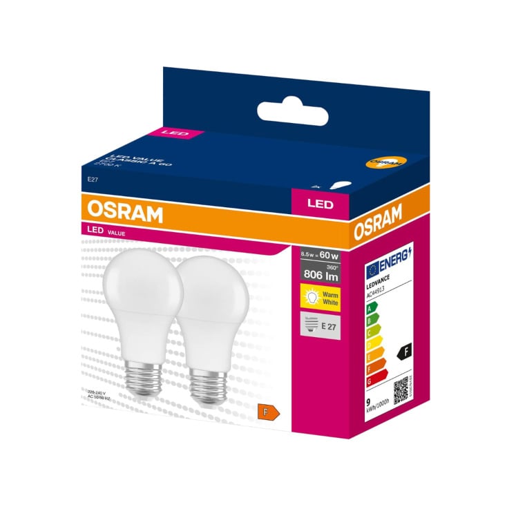 2 kom. LED sijalice OSRAM toplo bela 8.5W