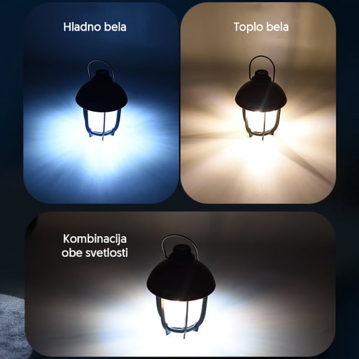 Prenosna LED punjiva lampa crvena