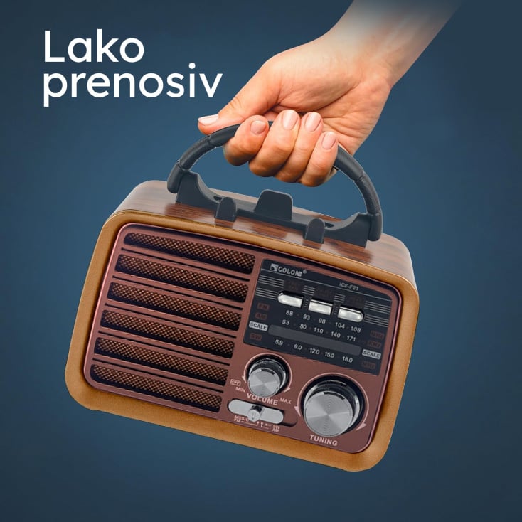 Prenosni retro radio prijemnik roze