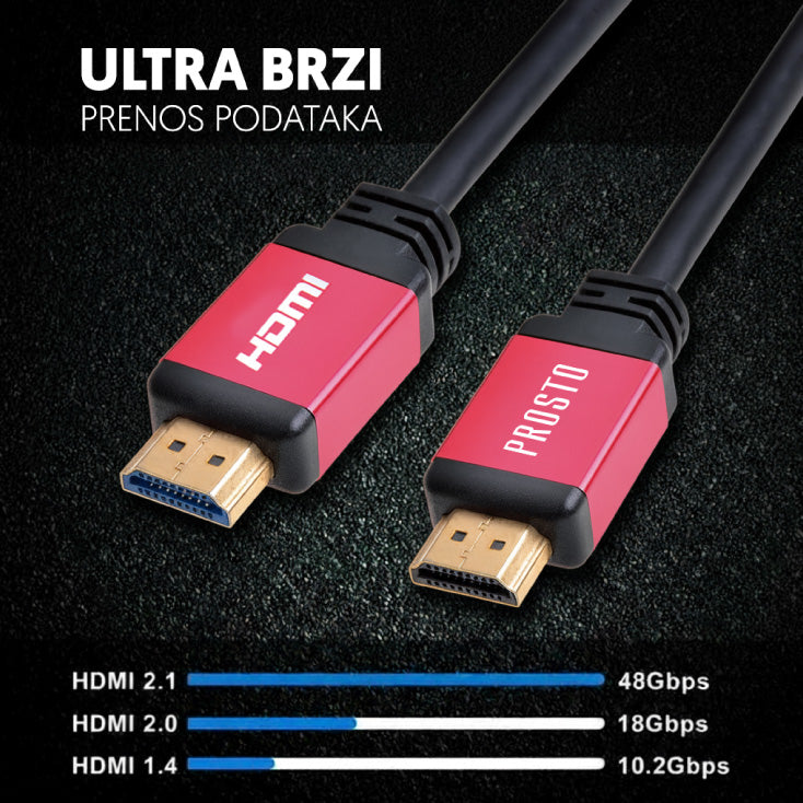 HDMI V2.1 kabel pozlaćen 8K 48Gbps 1.5m