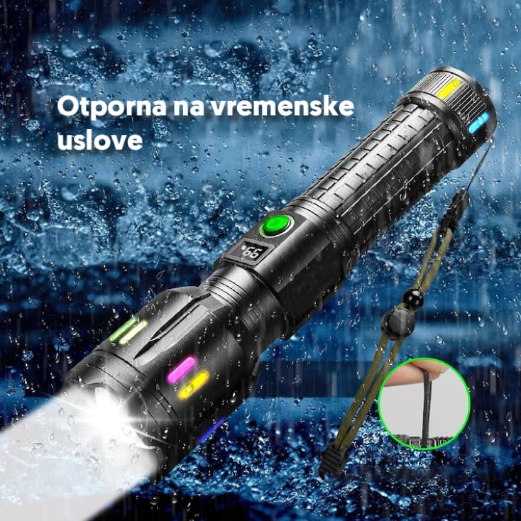 Punjiva LED baterijska lampa sa displejem