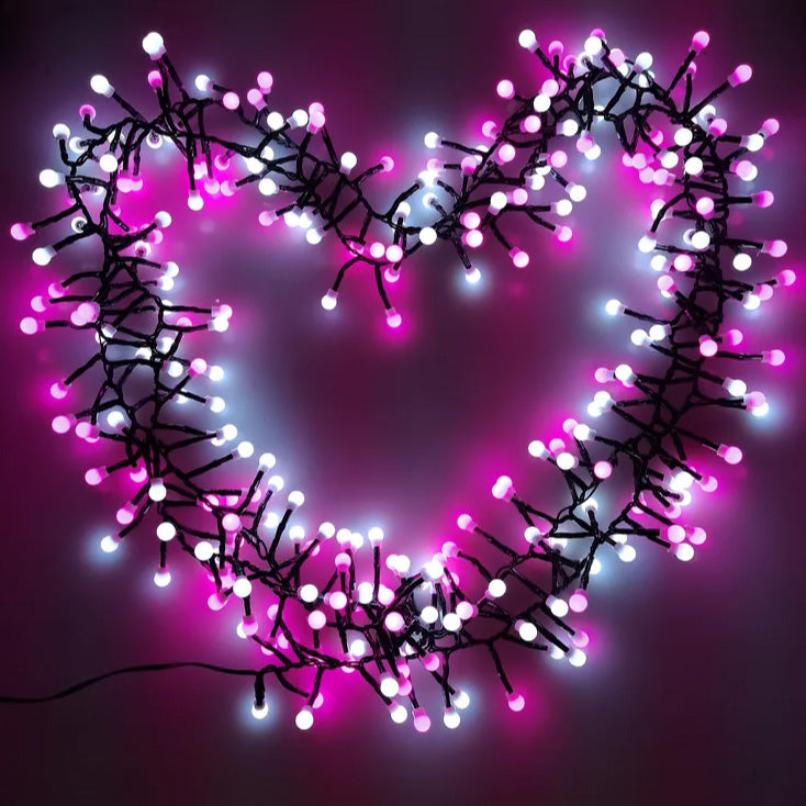 Lampice za jelku sa 100 roze i belih LED dioda 10m