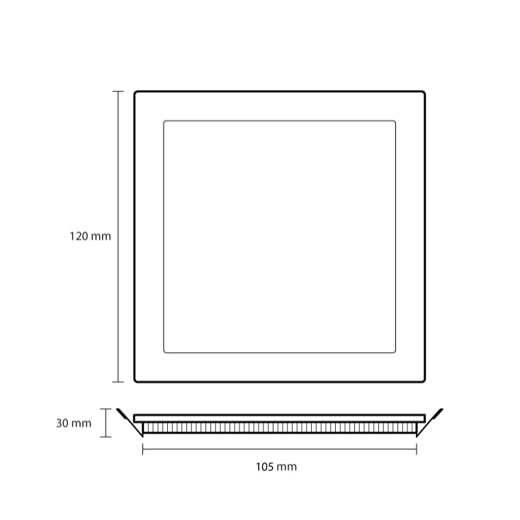 LED ugradna panel lampa 6W toplo bela