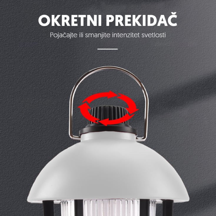 Prenosna LED punjiva lampa bela