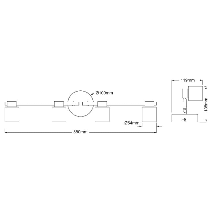 OSRAM PRIMAL crna spot lampa 4xGU10