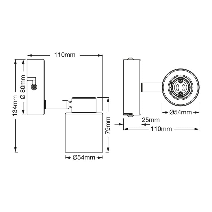 OSRAM PRIMAL crna spot lampa 1xGU10