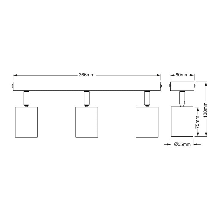 OSRAM ELEMENTAL crna spot lampa 3xGU10