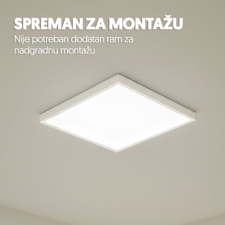 LED panel 2u1 48W, 100lm/W, 6500K, 595x595