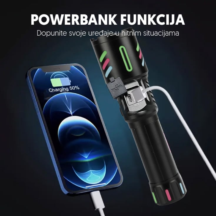 Ručna LED lampa, WHITE LASER LED 1800mAh