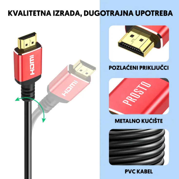 HDMI V2.1 kabel pozlaćen 8K 48Gbps 1.5m