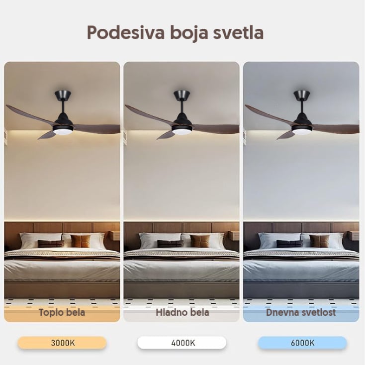 PROSTO plafonski ventilator sa LED svetlom 132cm