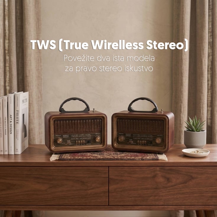 Prenosni retro Bluetooth radio 8069BT/B